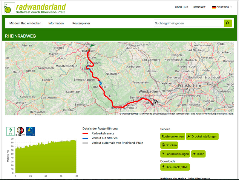 Rhine Cycle Route: Koblenz to Mainz 