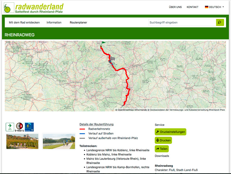 The Rhine Cycle Route in Rhineland-Palatinate